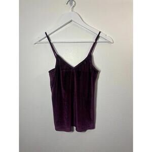 Y2K Wet Seal Purple Velvet Tank Top Size Small